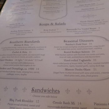 Big Jones - Dinner menu, circa July 2018.  Look at current menu photos, not the obsolete online menu! - Southern Near Me - Chicago, Illinois