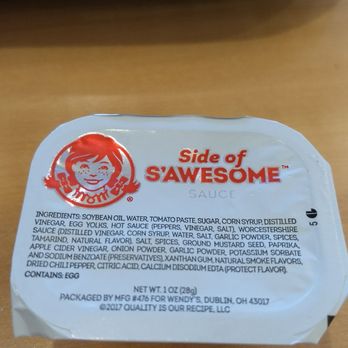 Wendy's - the side of a box of sauce - Fast Food Near Me - Charlotte, North Carolina Wendy's - the side of a box of sauce - Fast Food Near Me - Charlotte, North Carolina