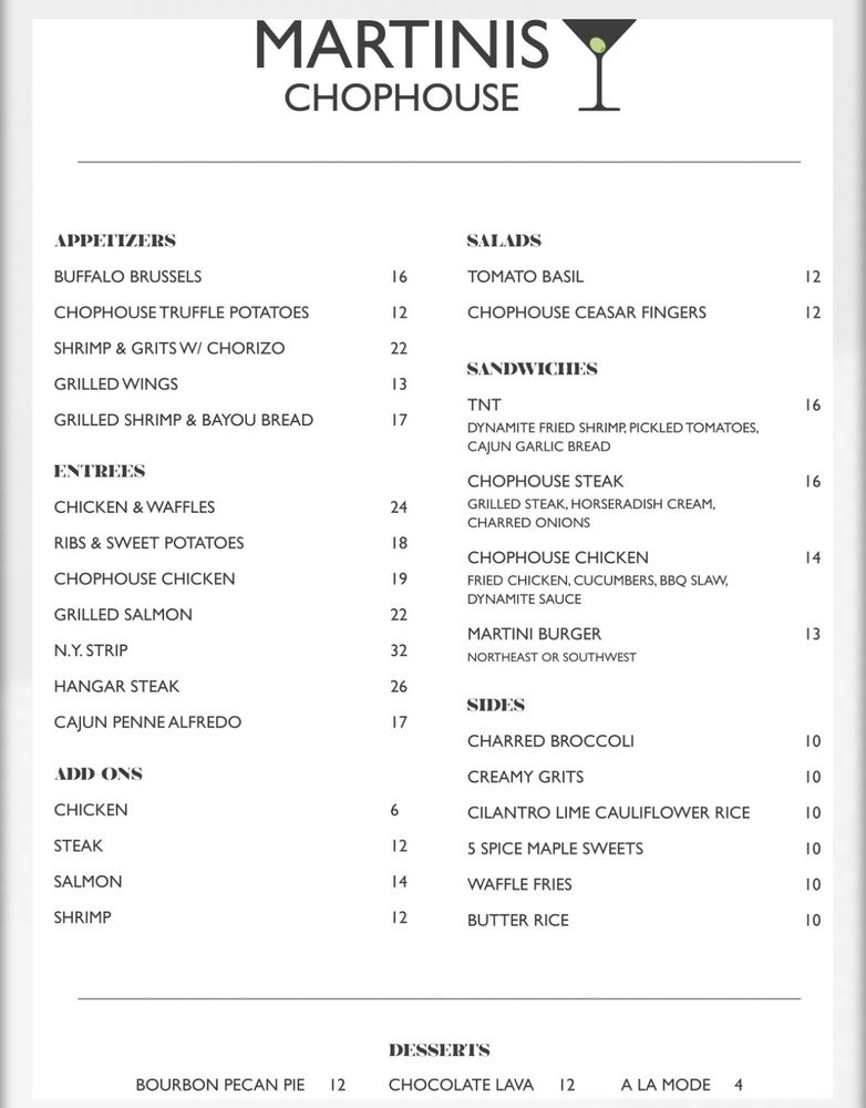 MARTINI’S CHOPHOUSE 170 Main St, Port Washington, New York