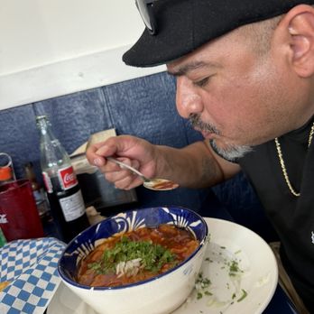 Mexico Mi Amor - My husband enjoying his menudo! - Mexican Near Me - Marysville, Washington