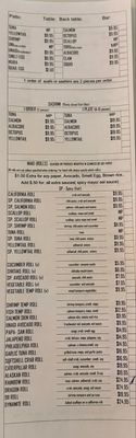 Menu photo 1 Tenmasa Sushi Bar West Hollywood, CA Menu photo 1 Tenmasa Sushi Bar West Hollywood, CA