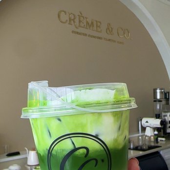 Crème & Co - Mini strawberry matcha with vanilla cold foam - Coffee & Tea Near Me - Lisle, Illinois Crème & Co - Mini strawberry matcha with vanilla cold foam - Coffee & Tea Near Me - Lisle, Illinois