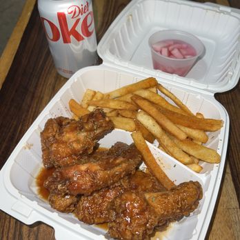 Rokstar Chicken Long Island City - 5pc Hot Soy Garlic Wing Combo Meal (~$14) - Chicken Shop Near Me - City, New York Rokstar Chicken Long Island City - 5pc Hot Soy Garlic Wing Combo Meal (~$14) - Chicken Shop Near Me - City, New York