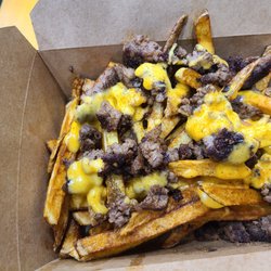 Mason's Eatery - Angus burger cheese fries $6