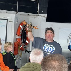 Diver Ed's Dive-In Theater - Diver Ed and a lobster.