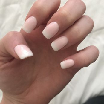 Nails by Crystal - Pink and white ombré dip with tip - Nail Salons Near Me - Austin, Texas Nails by Crystal - Pink and white ombré dip with tip - Nail Salons Near Me - Austin, Texas