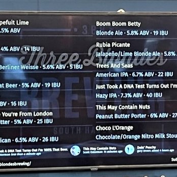 Three Blondes Brewing - Beer Choices - Breweries Near Me - South Haven, Michigan Three Blondes Brewing - Beer Choices - Breweries Near Me - South Haven, Michigan