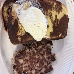 Peppermill Restaurant - French toast with sausage patty