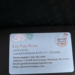 Gentle Cloud Spa - Business card and location
