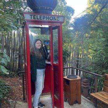 Nepenthe - Fun phone booth in the parking lot - New American Near Me - Big Sur, California