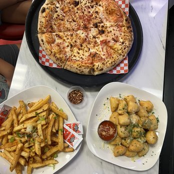 Strega - 14"cheese pizza, garlic knots and garlic fries - Pizza Near Me - Las Vegas, Nevada Strega - 14"cheese pizza, garlic knots and garlic fries - Pizza Near Me - Las Vegas, Nevada