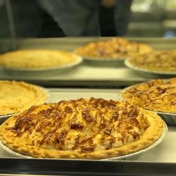 Homemade caramel apple pies on the right and front, wildberry pie on the left!