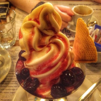 Paesano Pizza - Soft ice cream with amerena cherries - Pizza Near Me - Glasgow, GLG Paesano Pizza - Soft ice cream with amerena cherries - Pizza Near Me - Glasgow, GLG