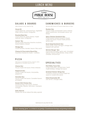 Menu photo 8 Gard Public House Royal City, WA Menu photo 8 Gard Public House Royal City, WA