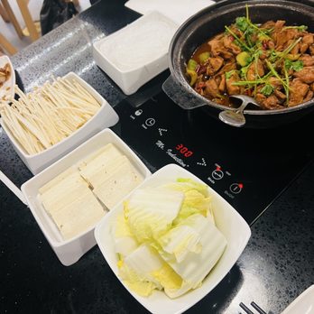 ChongQing Chicken Pot - Spicy chicken pot (with added cabbage, mushrooms, tofu) - Hot Pot Near Me - Chandler, Arizona ChongQing Chicken Pot - Spicy chicken pot (with added cabbage, mushrooms, tofu) - Hot Pot Near Me - Chandler, Arizona