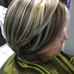 Love my new color thanks Roxy Women's Root Touch-up highlights and lowlights with precision haircut. Love my new color thanks Roxy Women's Root Touch-up highlights and lowlights with precision haircut.