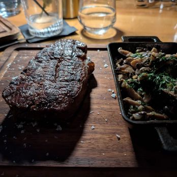 Nusr-Et Steakhouse Beverly Hills - Wagyu New York Steak with mushrooms - Steakhouses Near Me - Beverly Hills, California Nusr-Et Steakhouse Beverly Hills - Wagyu New York Steak with mushrooms - Steakhouses Near Me - Beverly Hills, California