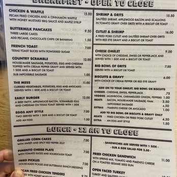 Early Bird Diner - Breakfast & lunch peek of menu - Diners Near Me - Charleston, South Carolina