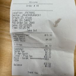 Receipt for bacon Receipt for bacon