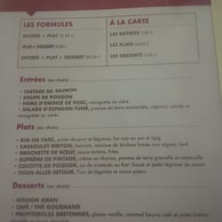 Café A l'Aise Breizh - Menu du soir