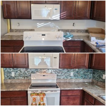 LF Construction - Mosiac tile backsplash installed - General Contractors Near Me LF Construction - Mosiac tile backsplash installed - General Contractors Near Me