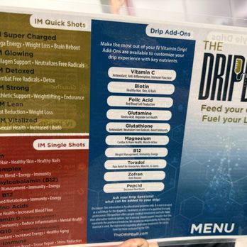 The DripBar - Menu 2026 - IV Hydration Near Me - San Antonio, Texas The DripBar - Menu 2026 - IV Hydration Near Me - San Antonio, Texas