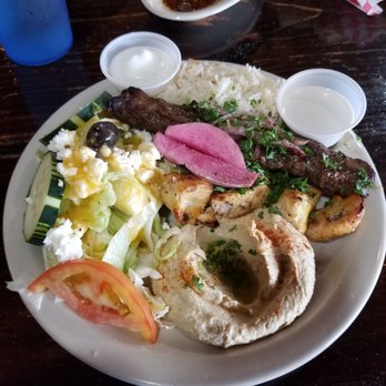 Jerusalem Grill - Chicken and beef kabob plate - Mediterranean Near Me - San Antonio, Texas Jerusalem Grill - Chicken and beef kabob plate - Mediterranean Near Me - San Antonio, Texas