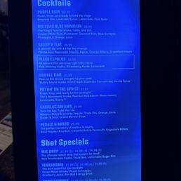 Drink menu