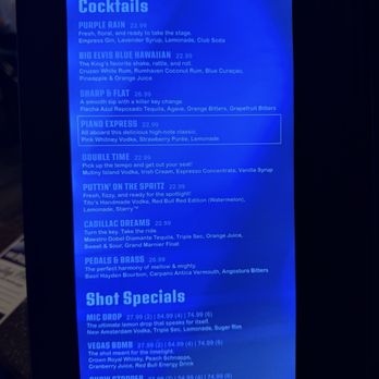The Piano Bar - Drink menu - Piano Bars Near Me - Las Vegas, Nevada