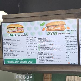 Mr. Pickle's Sandwich Shop - Menu (panel 1) - Sandwiches Near Me - Folsom, California