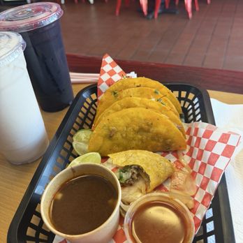 CH Y La Birria - Birria Tacos with rich consume and spicy red salsa - Mexican Near Me - Compton, California