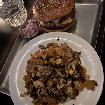 Gretel - Gretel Griddle Burger and roasted cauliflower - Cocktail Bars Near Me - Chicago, Illinois