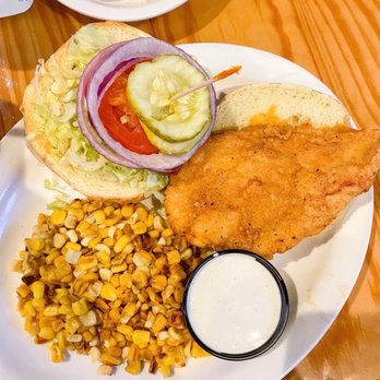 Gators Dockside - Buffalo chicken sandwich, roasted corn - Sandwiches Near Me - Windermere, Florida
