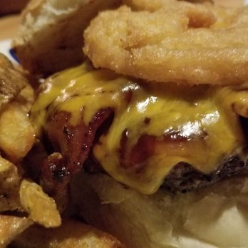Black Water Tap & Tavern - Typical burger. - Beer Bar Near Me - Alden, New York Black Water Tap & Tavern - Typical burger. - Beer Bar Near Me - Alden, New York