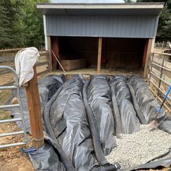 Curry Landscape and Garden Center - Drainage project for an Alpaca enclosure/farm