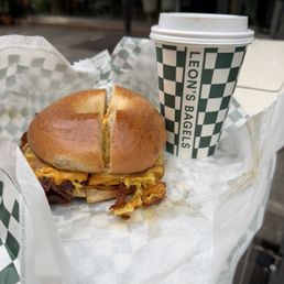 Bacon egg and cheese bagel Bacon egg and cheese bagel
