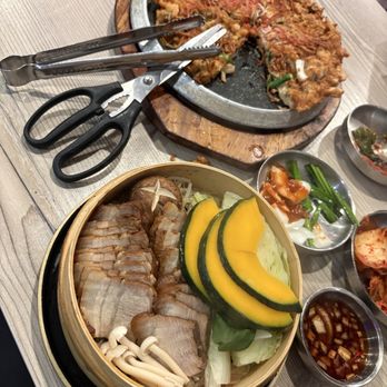 Moobongri - Seafood pancake and pork belly - Korean Near Me - Irvine, California Moobongri - Seafood pancake and pork belly - Korean Near Me - Irvine, California