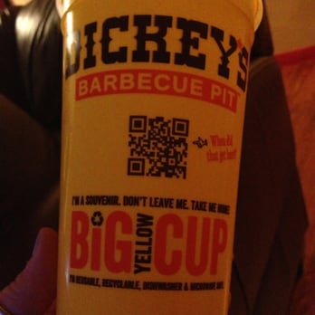 Dickey's Barbecue Pit - Big Yellow Cup :) I do not think I will be adding it to my collection nor putting it in the microwave or dishwasher tho. :) - Barbeque Near Me - Kenosha, Wisconsin