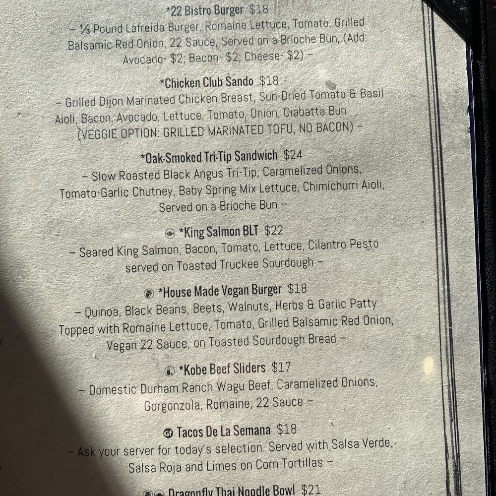 22 Bistro - New American Near Me - Olympic Valley, California