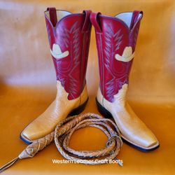 Western Leather Craft Boot - Stock made Taurus Hyde boots with cowboy hat overlay