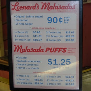 Leonard's Bakery - Menu - Bakeries Near Me - Honolulu, Hawaii Leonard's Bakery - Menu - Bakeries Near Me - Honolulu, Hawaii