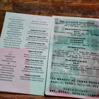 Rum Boogie Cafe - Menu - Bars Near Me - Memphis, Tennessee