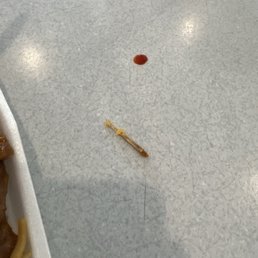 Toothpick found in my orange chicken and stabbed the inside of my mouth