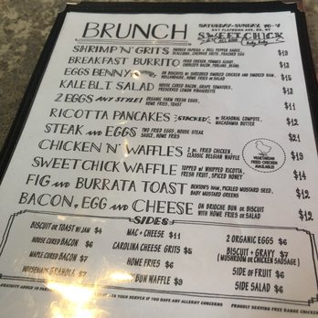 Sweet Chick - Brunch menu - Breakfast & Brunch Near Me - Brooklyn, New York