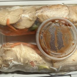 Chicken Spring Rolls (minus the cilantro and sprouts). Chicken Spring Rolls (minus the cilantro and sprouts).