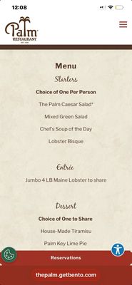Menu photo 1 The Palm - Las Vegas Las Vegas, NV