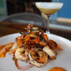 Barbecued prawns