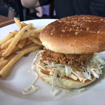 Yard House - Nashville Hot Chicken Sandwich (Featured). Not many fries. - Vegetarian Near Me - Gaithersburg, Maryland Yard House - Nashville Hot Chicken Sandwich (Featured). Not many fries. - Vegetarian Near Me - Gaithersburg, Maryland