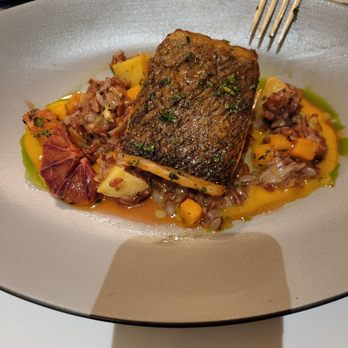 Club 33 - Roasted Salmon. Butternut squash, blood orange, vinaigrette - French Near Me - Anaheim, California Club 33 - Roasted Salmon. Butternut squash, blood orange, vinaigrette - French Near Me - Anaheim, California