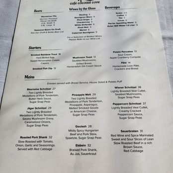 Cafe Coconut Cove - Menu 11-14-24 - German Near Me - Melbourne Beach, Florida Cafe Coconut Cove - Menu 11-14-24 - German Near Me - Melbourne Beach, Florida